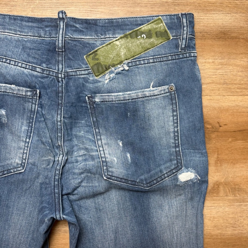 Dsquared2 Cool Guy Jeans Mens 54 Blue Distressed Paint Splatter Made in Italy - Picture 3 of 14